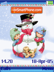 Christmas Snowman theme screenshot