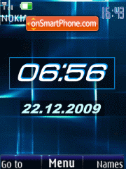 Clock,date,blue,anim tema screenshot