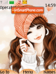 Animated Hi Girl tema screenshot