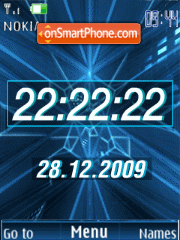 Clock, date, blue, anim tema screenshot