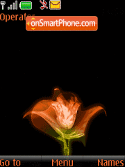 Animated Red Flower tema screenshot