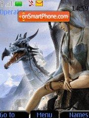 Dragon and Fantasy Girl tema screenshot