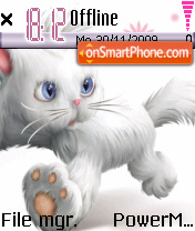 Скриншот темы Cute White Cat