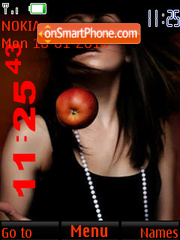 Girl with Apple theme screenshot
