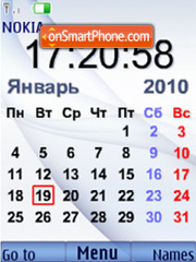 Clock, calendar rus es el tema de pantalla