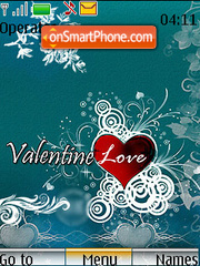 Valentines Love Swirls SWF Clock tema screenshot