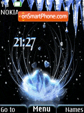 Blue heart clock Theme-Screenshot