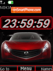Mazda, clock, animation es el tema de pantalla