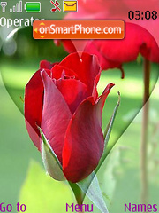 Скриншот темы Heart Rose Valentines Day Swf Clock