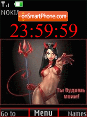 Скриншот темы Devil woman clock anim