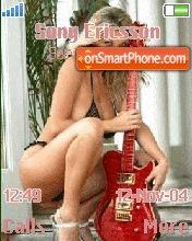 Blondie girl with red guitar Theme-Screenshot