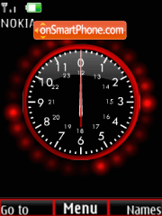 Analog clock red anim Theme-Screenshot