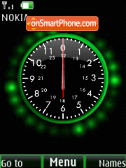 Скриншот темы Analog clock green anim