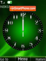Analog clock green anim Theme-Screenshot