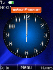 Analog clock blue anim theme screenshot
