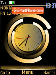 Скриншот темы Analog clock gold flash anim
