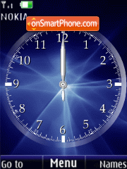 Analog clock blue anim theme screenshot