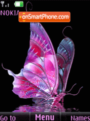 Pink butterfly animation theme screenshot