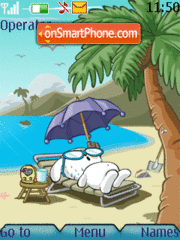 Bunny On Sea theme screenshot