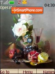 Roses fruit and wine theme screenshot