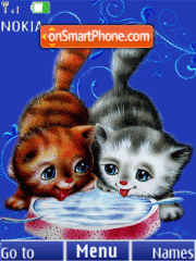 Kittens and milk,anim theme screenshot