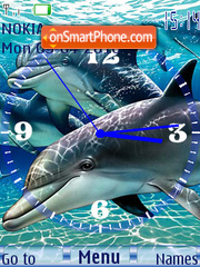 Dolphin Clock es el tema de pantalla