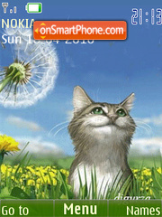 Kitten and dandelion(swf 2.0) tema screenshot