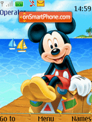 Mickey Mouse at Beach theme screenshot