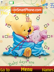 Baby Pooh Clock theme screenshot
