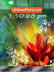 Abstract Flower SWF Clock tema screenshot