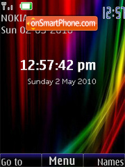 Windows Rainbow SWF Clock es el tema de pantalla