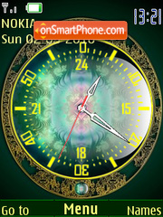 Magic Green SWF Clock theme screenshot