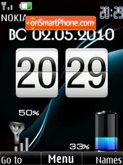Скриншот темы Clock battery & date