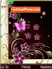 Скриншот темы SWF pink butterfly anim