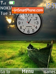 Bote Abandonado Clock tema screenshot