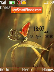 Butterfly clock theme screenshot