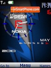 Clock Nokia blue tema screenshot