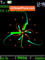 Abstract Green Clock tema screenshot