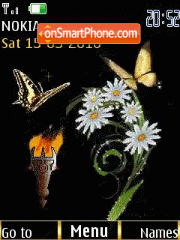 Butterfly & flowerses swf animated tema screenshot