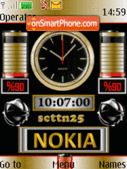 Reloj Nokia bateria tema screenshot
