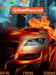 Animated burning audi theme screenshot
