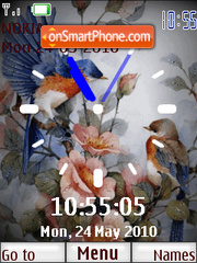 Birds Clock tema screenshot