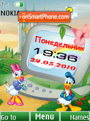 Duck talls clock animated tema screenshot