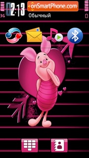 Piglet In Love theme screenshot