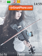 Girl with violin theme screenshot