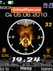 Clock ind skull anim Theme-Screenshot