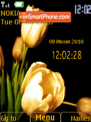 Flowers SWF Clock es el tema de pantalla