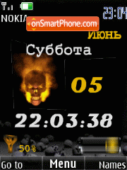 Clock ind skull2 anim theme screenshot