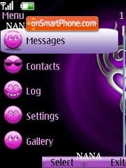 Purple Love Clock tema screenshot