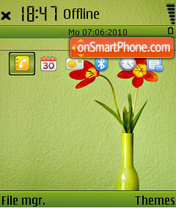 Red flower 03 theme screenshot